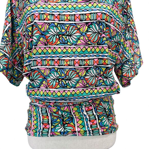 Trina Turk Swim Top Size Extra Small‎ XS Women's Dolman Bright Print Sunwear - Picture 7 of 11